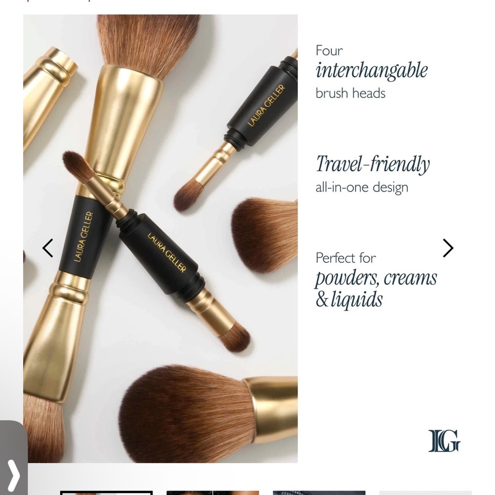 Laura Geller Interchangeable Travel Makeup Brush Set in Gold and Black